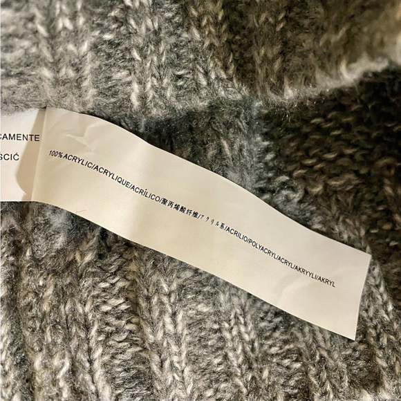 JOA Oversized Crop Chunky Turtleneck Sweater Grey Womens Size Medium - Picture 12 of 13